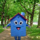 New blue house mascot costume Halloween costume fancy dress free shipping
