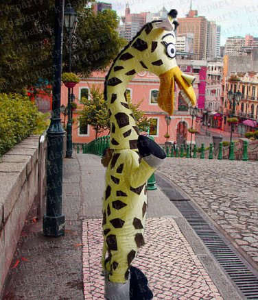 New high quality giraffe mascot costume adult size Halloween costume fancy dress free shipping