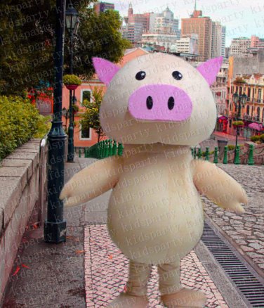 New high quality pig mascot costume adult size Halloween costume fancy dress free shipping
