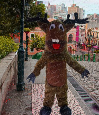 high quality elk deer mascot costume adult size Halloween costume fancy dress free shipping