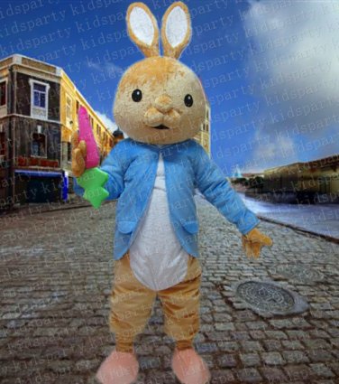 New high quality rabbit mascot costume adult size Halloween costume fancy dress free shipping