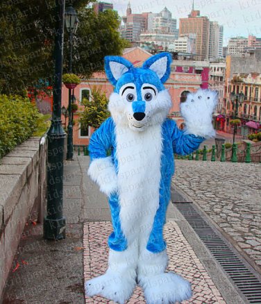 high quality fursuit wolf mascot costume adult size Halloween costume fancy dress free shipping