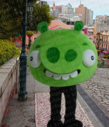 high quality green pig mascot costume adult size Halloween costume fancy dress free shipping