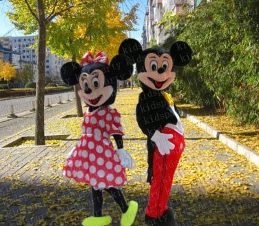 high quality 2 pc minnie mouse mascot costume adult size Halloween costume fancy dress free shipping