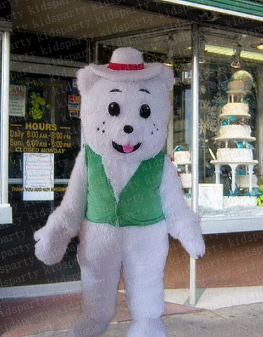 high quality white bear mascot costume adult size Halloween costume fancy dress free shipping