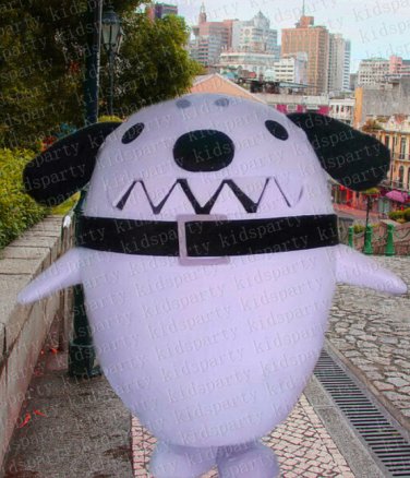 high quality white dog mascot costume adult size Halloween costume fancy dress free shipping