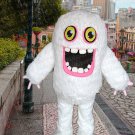 white monster mascot costume Daniel adult size Halloween costume fancy dress free shipping