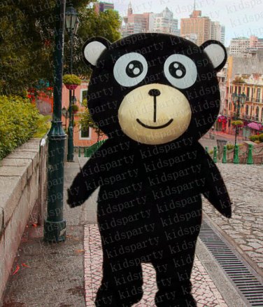 high quality black bear mascot costume adult size Halloween costume fancy dress free shipping