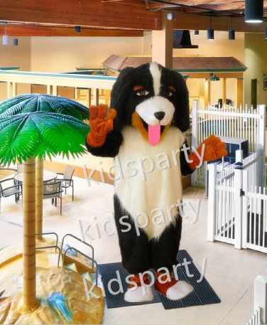 Realistic Bernese Mountain Dog Mascot Costume Adult Size Anime Costumes Carnival Fancy Dress Kits
