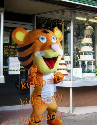 pink big head tiger mascot costume fancy party dress suit carnival costume fursuit mascot