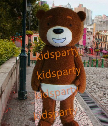 POLYFOAM high quality Lovely Long hair Plush bear Mascot Costume