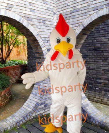 Wholesale - White Cock Rooster Chicken Mascot Costume Animal mascot costume free shipping