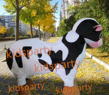high quality two person cow mascot costume Christmas Halloween Outfit Fancy Dress Suit Free Shipping