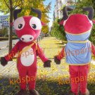 New red cow Mascot Costumes Christmas Halloween Outfit Fancy Dress Suit Free Shipping