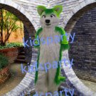 green fox fursuit mascot costume Fancy Dress wolf fursuit Halloween party costume Carnival Costume
