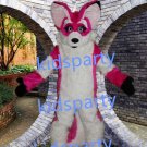 pink fox fursuit mascot costume Fancy Dress wolf fursuit Halloween party costume Carnival Costume