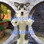 New high quality Grey Wolf mascot costume husky dog fursuit Free Shipping