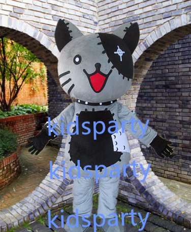 New grey cat mascot costume Fancy Dress Halloween party costume Carnival Costume