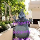 New grey hippo Mascot Costume Mascot Parade Quality Clowns Birthdays Fancy dress party