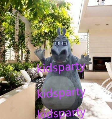 New grey hippo Mascot Costume Mascot Parade Quality Clowns Birthdays Fancy dress party