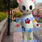 New white flower cat mascot costumes  fursuit christmas Halloween costume