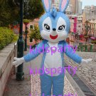 New blue rabbit Mascot Costume Mascot Parade Quality Clowns Birthdays Fancy dress party
