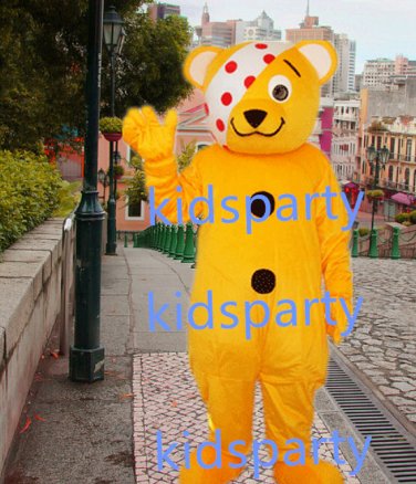 New yellow bear Mascot Costume Mascot Parade Quality Clowns Birthdays Fancy dress party