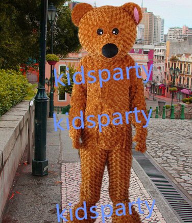 New long plush bear Mascot Costume Mascot Parade Quality Clowns Birthdays Fancy dress party