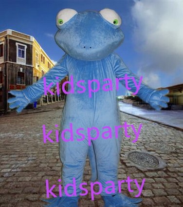 New blue frog Mascot Costume Mascot Parade Quality Clowns Birthdays Fancy dress party