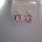 Sterling Silver Pink Topaz Earrings and Necklace