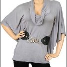 Grey Batwing Top Small