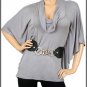 Grey Batwing Top Small