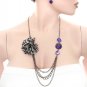 Fashion Flower and Bead Necklace
