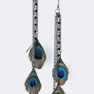 Layered Feather Peacock Earrings