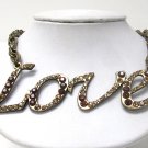 Crystal Studded Love is Love Necklace