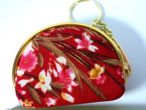 TA1960 Thai design otop zipper coin purse bag gold keychain
