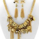 Antique Gold Necklace & Earring Set