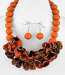 Orange Brown Necklace & Earring Set