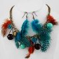Animal Print Feather Necklace Set