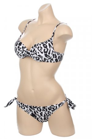 black and white leopard bikini