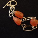 Sterling Silver Carnelian Chunk 7.5 Bracelet