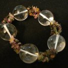 Tourmaline Chips and Glass Spheres Stretch Necklace Handmade