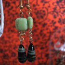 Genuine Mint Turquoise and Lamp work Beads Handmade Earrings
