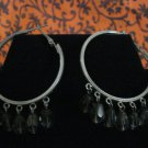Handmade Genuine Smoky Quartz Beads and Silver Hoops