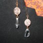 Handmade Rutilated Crackle Beads and Glass Teardrops Earrings