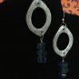 Genuine Blue Quartz Chips and Modern Silver Hoops