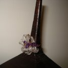 Handmade Wire Wrapped Genuine Amethyst and Crystal Quartz Ring