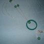 Handmade Genuine Jade Necklace with Silvertone Spiritual Charms