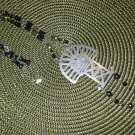 Handmade Long, Onyx Hematite Glass Pearls Beads Necklace with Pendant