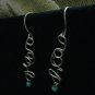 Hand forged Sterling Silver Wire with Turquoise 4mm Beads Earrings